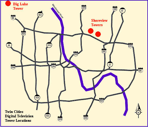 Twin Cities Digital TV Tower Locations