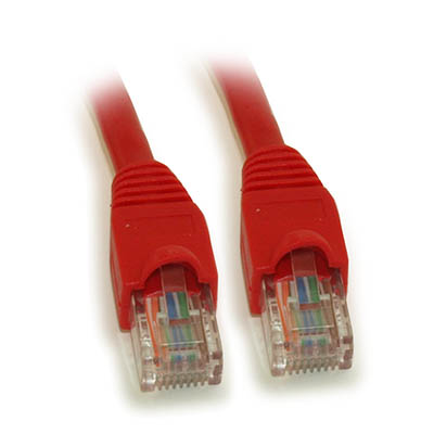 6ft Cat6 Ethernet RJ45 Patch Cable, Stranded, Snagless Booted, RED