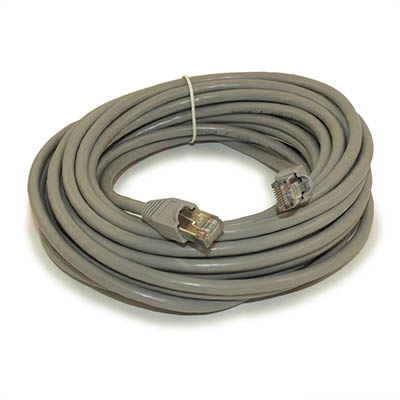 30ft Cat6A SHIELDED Ethernet RJ45 Patch Cable,Stranded,Snagless Booted,GRAY