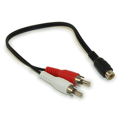 6inch RCA Video/Audio Splitter (1 RCA Female to 2 RCA Male) Y Cable