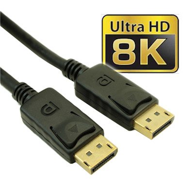 15ft DisplayPort to DisplayPort (v1.4/8K@60) 28AWG Cable, Gold Plated