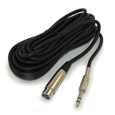 25Ft XLR 3P Female to 1/4