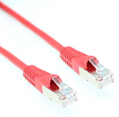 1ft Cat5E SHIELDED Ethernet RJ45 Patch Cable,Stranded,Snagless Booted, RED
