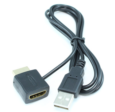 1.5ft HDMI-HDMI Male to Female 5v Power Injector Adapter Cable via USB