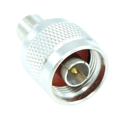 Coax F-Type Female to N-type Male Adapter, Threaded, Nickel Plated