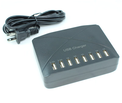 8 Port USB 8A/40Watt Amp High Capacity Power Charger Center