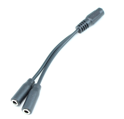 4inch 3.5mm 4 Conductor TRRS Female to 2 Female Y-Cable / Splitter