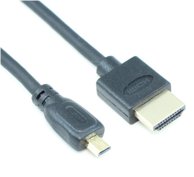 6inch Ultra-Slim MICRO-HDMI (Type D) to Standard HDMI  M to M 34AWG Cable