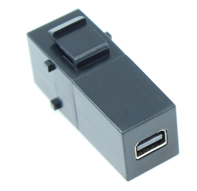 Keystone Jack Insert/Coupler Type - Mini DisplayPort Female/Female, Black