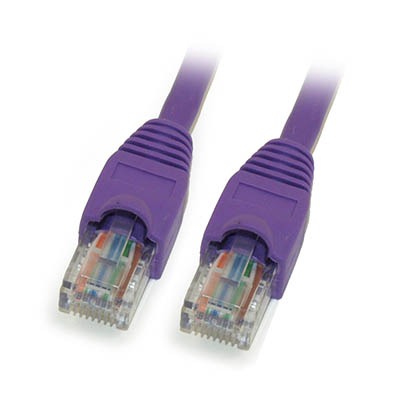 25ft Cat5E Ethernet RJ45 Patch Cable, Stranded, Snagless Booted, PURPLE