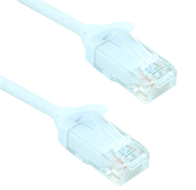 1.5ft Cat6 SLIM Ethernet RJ45 Patch Cable, Stranded, Snagless Booted, WHITE