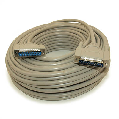 100ft Serial DB25/DB25 Straight-thru RS232 Male to Male Cable