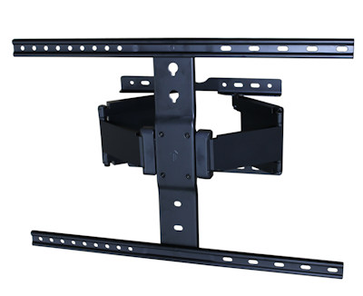 FULL MOTION SLIM 2-ARM Wall Mount Bracket 37-90 TVs to 110 lbs, Black