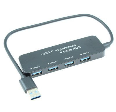 4 Port USB 3.0 Hub 5Gbps, Black (Type A to 4x Type A)