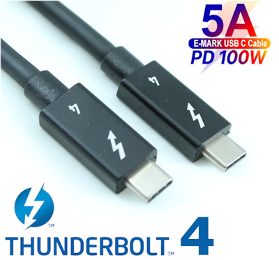 3.3ft USB4 Type-C Thunderbolt 4 (40Gbps, 100W, PD, 8K) Intel Cert Cable