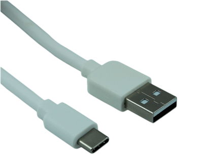 6ft USB Type-C Male to Type-A Male Cables, 480Mbps, WHITE