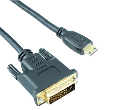 1.5ft DVI Male to Mini-HDMI Male 30 AWG,Black