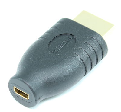 Micro-HDMI (Type-D) FEMALE to HDMI A MALE Adapter, Gold Plated