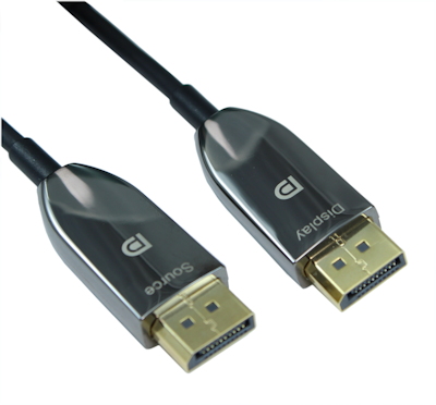 66ft DisplayPort to DisplayPort FIBER OPTIC (v1.4/8K@60) Cable, Gold Plated