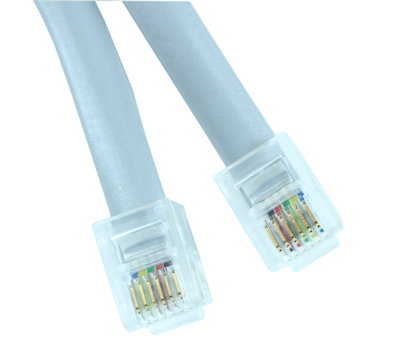 7Ft RJ12 Modular Telephone Cable, (6P6C 6 Conductor/3 Lines Reverse for Voice