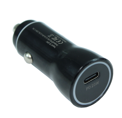 1 Port USB-C Car Charger/Adapter, Type C, 20W/2A PD v3.0 12v Car Socket