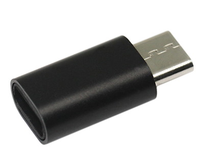USB Data Blocker (Charge ONLY) Adapter, Type-C Male to Female, Black