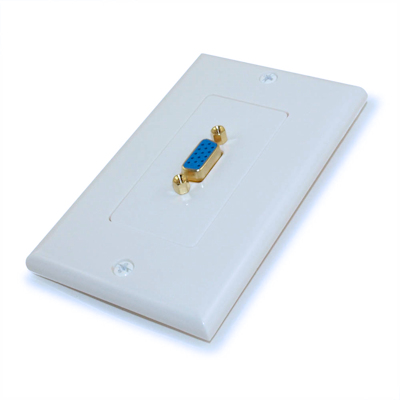 Wallplate: VGA Female/Female 1 Port, Gold Plated, White
