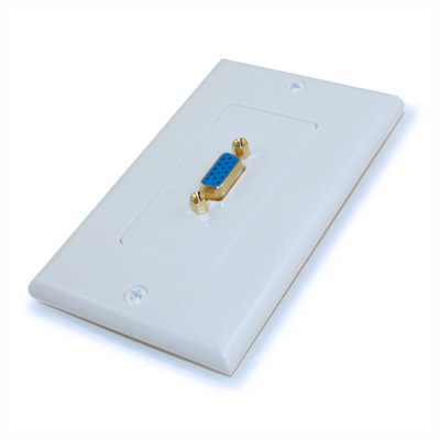 Wall plate: VGA Female/Female 1 Port, Gold Plated, White