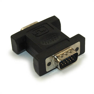 VGA 15 Pin Gender Changer, Male/Male, Black