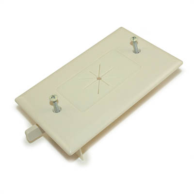 Wallplate: Single-Gang Pass-Thru with Flex Opening, Light Almond