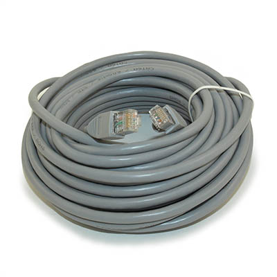 35ft Cat6A SHIELDED Ethernet RJ45 Patch Cable,Stranded,Snagless Booted,GRAY