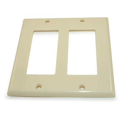 Wallplate: 2 Gang Decor Plate Frame, Ivory