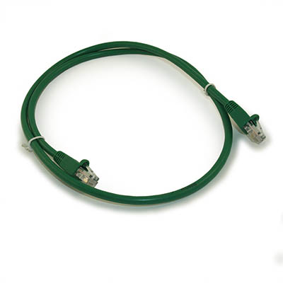 3ft Cat5E Ethernet RJ45 Patch Cable, Stranded, Snagless Booted, GREEN 