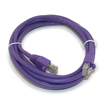 7ft Cat5E Ethernet RJ45 Patch Cable, Stranded, Snagless Booted, PURPLE