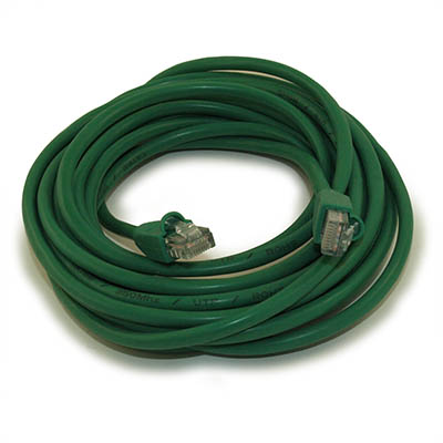 20ft Cat5E Ethernet RJ45 Patch Cable, Stranded, Snagless Booted, GREEN