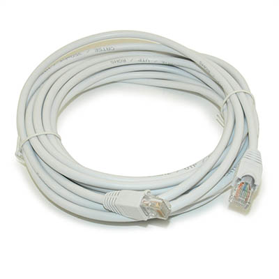 20ft Cat5E Ethernet RJ45 Patch Cable, Stranded, Snagless Booted, WHITE