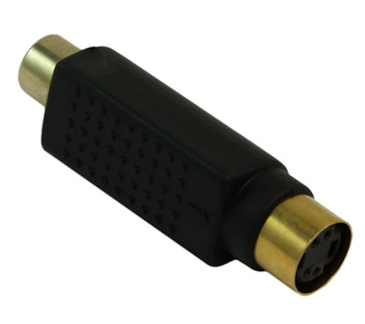 S-Video (4-Pin) Female to RCA/Composite Female Adapter, Gold Plated