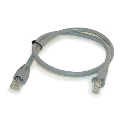 2ft Cat6 Ethernet RJ45 Patch Cable, Stranded, Snagless Booted, GRAY