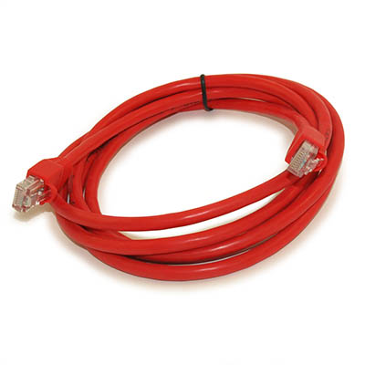 7ft Cat6 Ethernet RJ45 Patch Cable, Stranded, Snagless Booted, RED