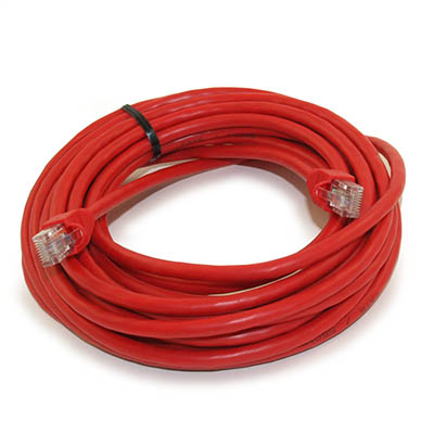 25ft Cat6 Ethernet RJ45 Patch Cable, Stranded, Snagless Booted, RED
