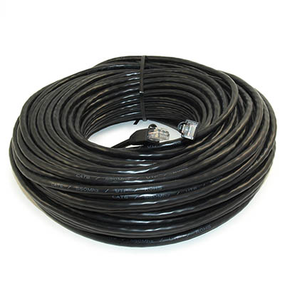 150ft Cat6 Ethernet RJ45 Patch Cable, Stranded, Snagless Booted, BLACK