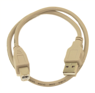 1.5ft USB 2.0 Certified 480Mbps Type A Male to B Male Cable, Beige