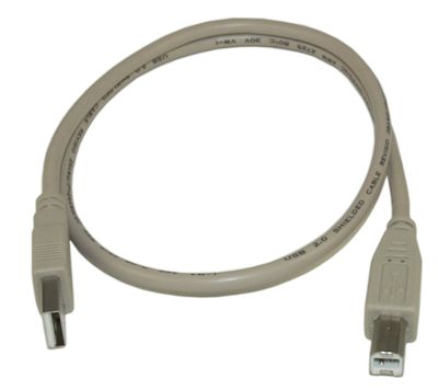 2ft USB 2.0 Certified 480Mbps Type A Male to B Male Cable, Beige