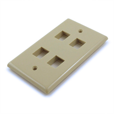 Wall plate: Keystone, 4 Hole - Ivory