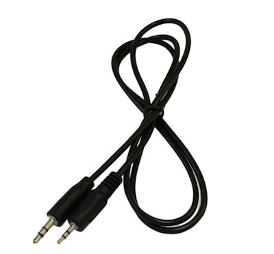 3ft 2.5mm to 3.5mm SLIM Mini Stereo TRS Plug Male/Male Cable, Black