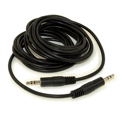 10ft 3.5mm SLIM Mini-Stereo TRS Male to Male Speaker/Audio Cable, Black