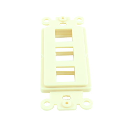 Wall plate: 3 Open Keystone Decora Plate Insert, Ivory