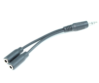 4inch 3.5mm Mini-Stereo TRS Male to Two 3.5mm Adapter Y-Cable TRS Female Split