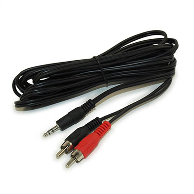 20ft 3.5mm Mini-Stereo TRS Male to Two RCA Male Audio Cable