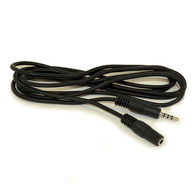 6ft 3.5mm 4 Conductor TRRS / 3 Band + Mic or Video M/F EXTENSION Cable